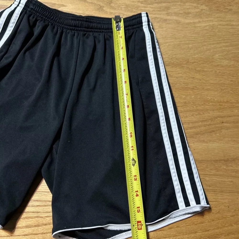 Adidas Youth Boys Small Black Soccer Shorts White Stripes Climacool Athletic‎ S
